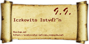 Iczkovits István névjegykártya