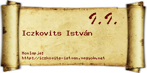 Iczkovits István névjegykártya