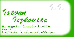 istvan iczkovits business card